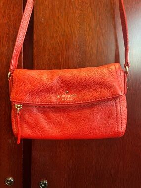 kate spade Red Pebbled Leather Crossbody Bag